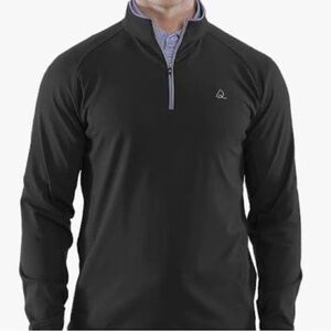 Deolax Men’s L Quarter Zip Pullover Black Golf Active Performance Shirt